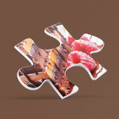 Puzzle géant du gâteau au chocolat et caramel