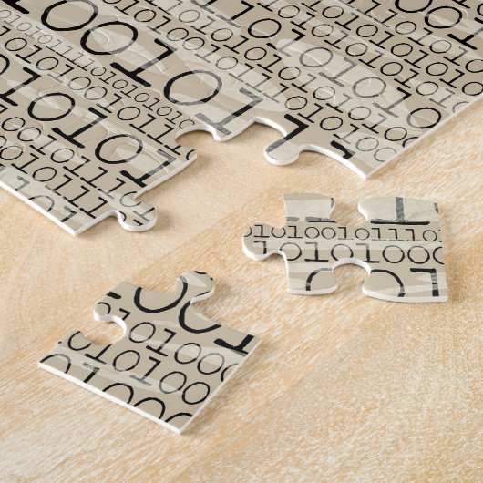 Puzzle Geek ringard nerd génial à la mode binaire rétro (Côté)