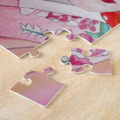 Puzzle Geisha avec parapluie rouge peinture d'art origina (Côté)