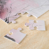 Puzzle Geisha chinois aquarelle sur un pont (Côté)