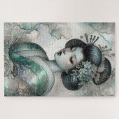Puzzle Geisha en vert série de conception #2 (Horizontal)