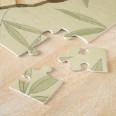 Puzzle Geisha Fan avec Feuille et Floral Print (Côté)