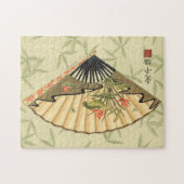 Puzzle Geisha Fan avec Feuille et Floral Print (Horizontal)