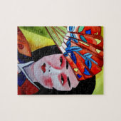 Puzzle geisha japonaise avec ventilateur peinture d'art o (Horizontal)