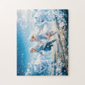 Puzzle Gemini Zodiac with Twin Children and White Wolves (Vertical)