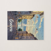 Puzzle Geneva Street Suisse Travel Jet d'eau Sunset (Horizontal)