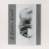 Puzzle Gentle Giant Elephant haute clé photo avec texte (Vertical)