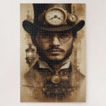 Gentleman Steampunk en sépia