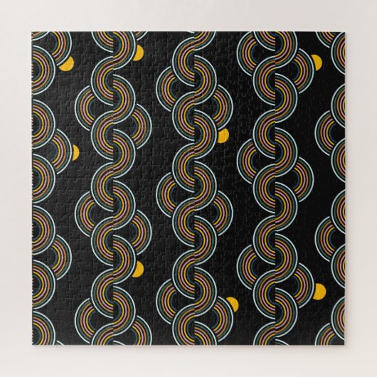 Puzzle Geo Stripe : Design Vintage tendance (Vertical)