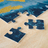 Puzzle Géode Agate Gemstone Blue et Gold (Côté)