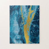 Puzzle Géode Agate Gemstone Blue et Gold (Vertical)