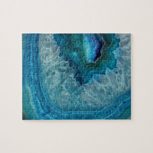 Puzzle Géode d'Agate bleu turquoise (Horizontal)