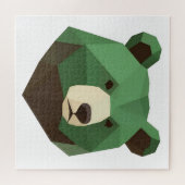 Puzzle Geometric Bear Head Low Poly (Horizontal)
