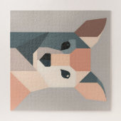 Puzzle Geometric Kangaroo Portrait Minimalist  (Horizontal)