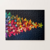 Puzzle Geometric rainbow Christmas tree (Horizontal)