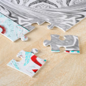 Puzzle Géométrie en cyan rose africain (Côté)