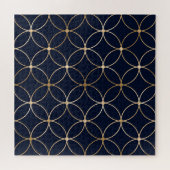 Puzzle Géométrie vintage : Bleu doré Abstrait (Horizontal)