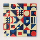 Puzzle Géométrique du milieu du siècle : Motif rétro funk (Horizontal)