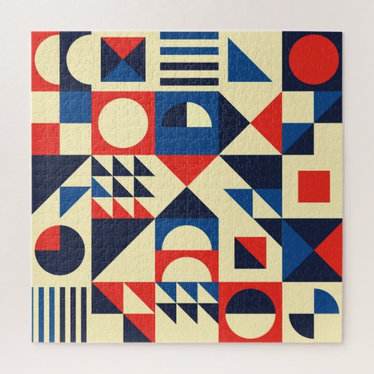 Puzzle Géométrique du milieu du siècle : Motif rétro funk (Vertical)