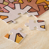 Puzzle Géométrique moderne, Or de moutarde et Brown (Côté)