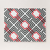 Puzzle Géométrique rouge et blanc noir (Horizontal)