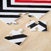 Puzzle Géométrique rouge et blanc noir (Côté)