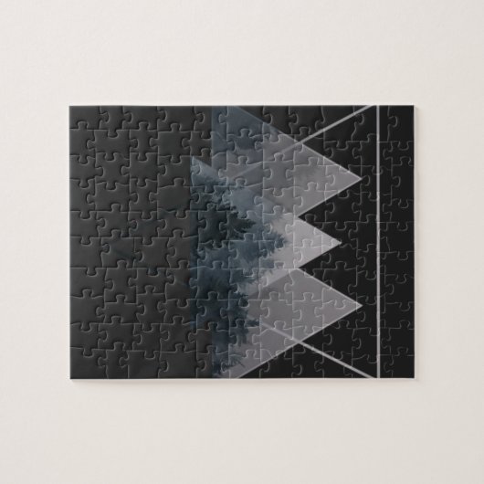 Puzzle Geometry Triangles Misty Fores (Horizontal)