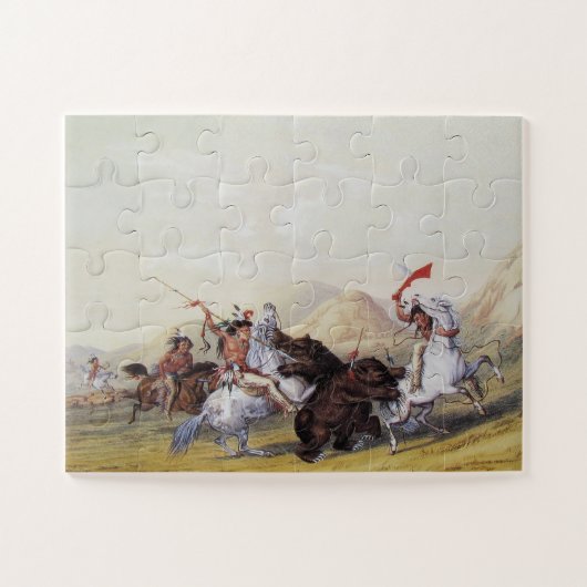 Puzzle George Catlin Attaquant l'Ours Grizzly 1844 (Horizontal)