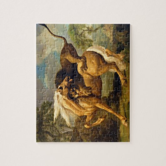 Puzzle George Stubbs | un lion attaquant un cheval, (Vertical)
