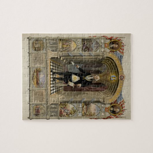 Puzzle George Washington comme portrait de franc-maçon, (Horizontal)