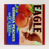 Puzzle Georgia Peach Étiquette 20x20 (Horizontal)