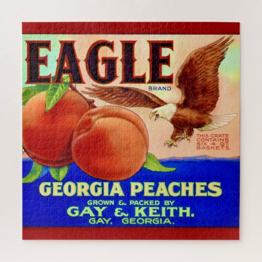 Puzzle Georgia Peach Étiquette 20x20 (Vertical)