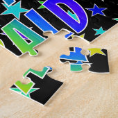 Puzzle "GERALD" Prénom, Amusant "HEUREUX ANNIVERSAIRE" (Côté)