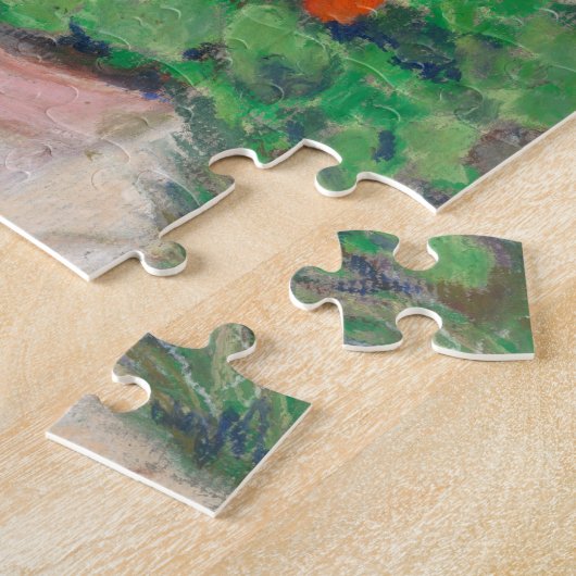 Puzzle Geraniums rouges dans le jardin d'été (Côté)