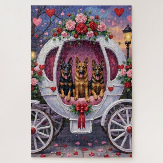 Puzzle German Shepherd Dog Valentine's Day (Vertical)