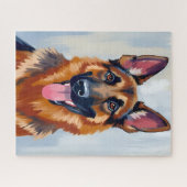 Puzzle German Shepherd | Dog Watercolor Pet (Horizontal)