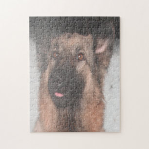 Puzzle German Shepherd Sticking Tongue out Legpuzzel