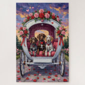 Puzzle German Shorthaired Pointer  Dog Valentine's Day  (Vertical)