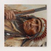Puzzle Geronimo Indian Chief Warrior Portrait (Horizontal)