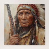 Puzzle Geronimo Indian Chief Warrior Portrait (Vertical)