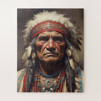 Puzzle Geronimo Portrait du chef guerrier indien