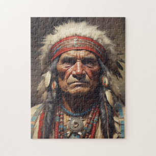 Puzzle Geronimo Portrait du chef guerrier indien