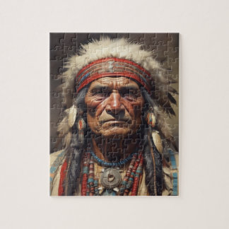 Puzzle Geronimo Portrait du chef guerrier indien