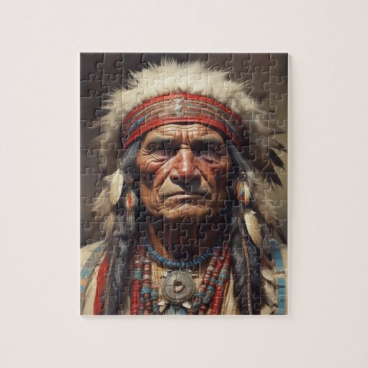 Puzzle Geronimo Portrait du chef guerrier indien (Vertical)
