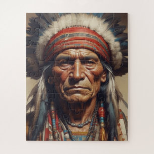 Puzzle Geronimo Portrait du chef guerrier indien