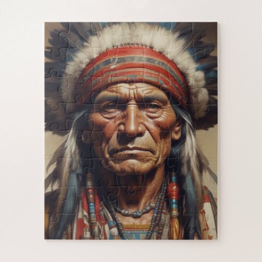 Puzzle Geronimo Portrait du chef guerrier indien (Vertical)
