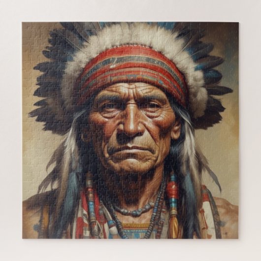 Puzzle Geronimo Portrait du chef guerrier indien (Vertical)