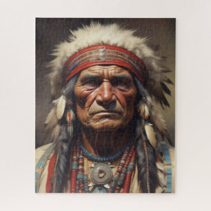 Puzzle Geronimo Portrait du chef guerrier indien