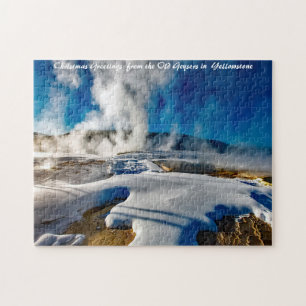 Puzzle Geysers de Yellowstone. Vœux de Noël