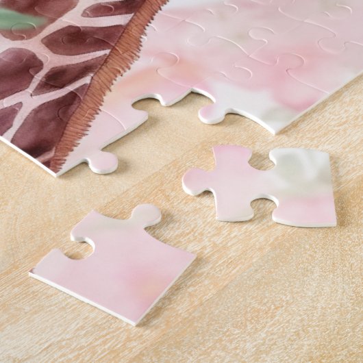 Puzzle Ggirafe mignonne maman et bébé (Côté)